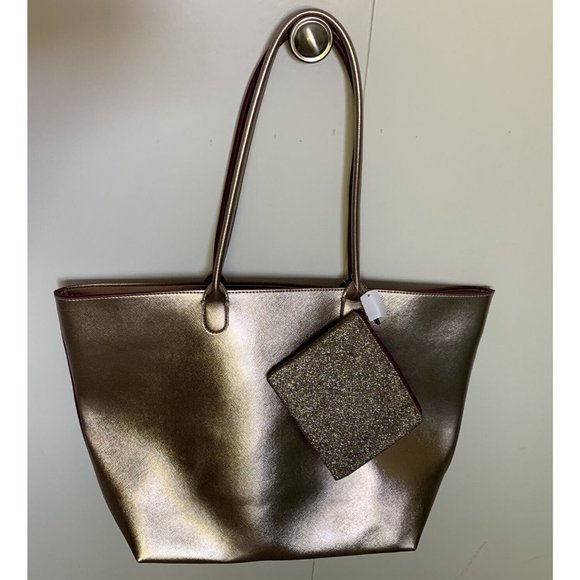 BATH BODY WORKS Faux Leather Rose Gold LIMITED EDITION BAG TOTE PURSE + Mini Set - Picture 2 of 10